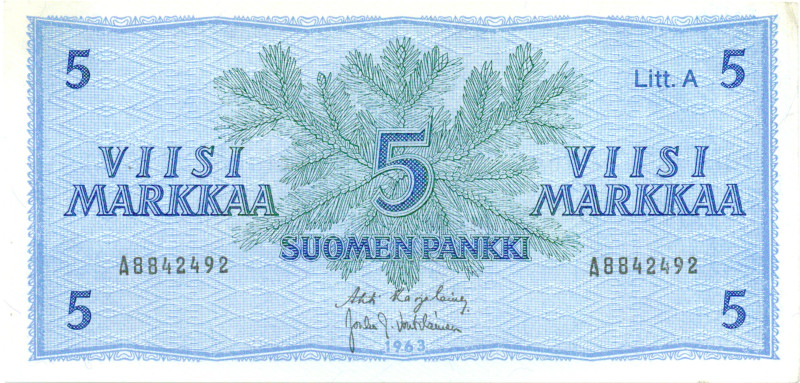 5 Markkaa 1963 Litt.A A8842492